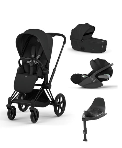 Mamas & Papas Pushchairs Cybex Priam Pushchair & Carrycot Bundle with Cybex Cloud T i-Size Rotating Baby Car Seat & Base - Sepia Black