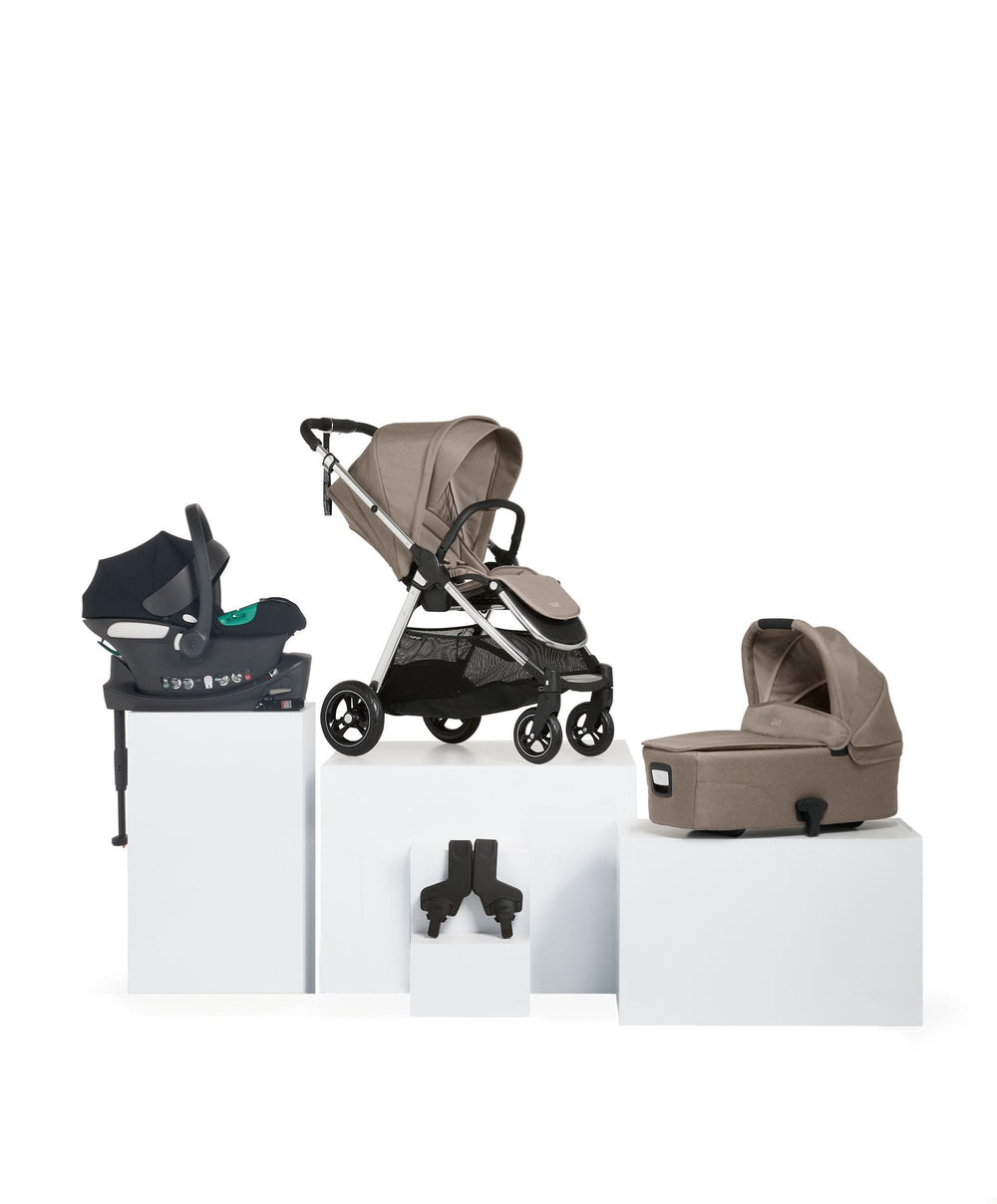 Mamas &amp; Papas Pushchairs Flip XT³ Pushchair Bundle with Cybex Aton B Car Seat &amp; Base (4 Piece) - Stone