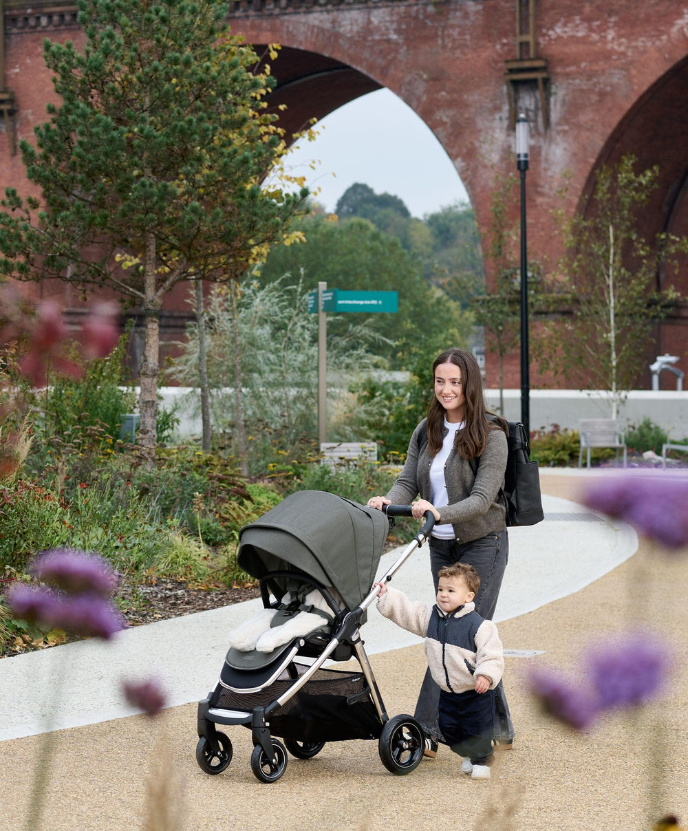 Mamas &amp; Papas Pushchairs Flip XT³ Pushchair Bundle with Cybex Aton B2 Car Seat (7 Pieces) - Harbour Grey