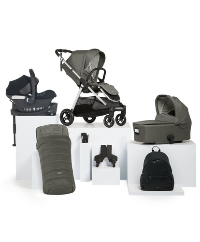 Mamas & Papas Pushchairs Flip XT³ Pushchair Bundle with Cybex Aton B2 Car Seat (7 Pieces) - Harbour Grey