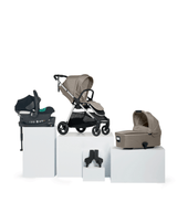 Mamas & Papas Pushchairs Flip XT³ Pushchair Bundle with Cybex Aton B2 i-Size Car Seat (4 Pieces) - Fawn
