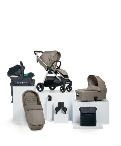 Mamas & Papas Pushchairs Flip XT³ Pushchair Bundle with Cybex Aton B2 i-Size Infant Car Seat (7 Pieces) - Fawn