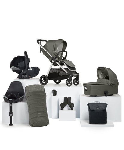 Mamas & Papas Pushchairs Flip XT³ Pushchair Bundle with Cybex Cloud T Car Seat (8 Pieces) - Harbour Grey