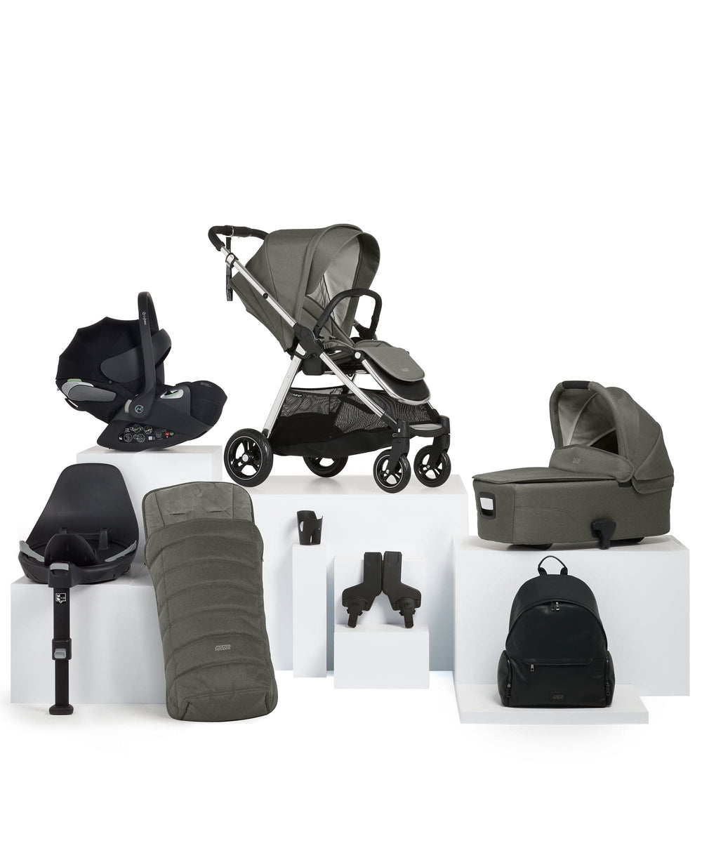 Mamas &amp; Papas Pushchairs Flip XT³ Pushchair Bundle with Cybex Cloud T Car Seat (8 Pieces) - Harbour Grey