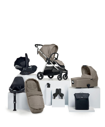 Mamas & Papas Pushchairs Flip XT³ Pushchair Bundle with Cybex Cloud T i-Size Baby Car Seat (8 Pieces) - Fawn