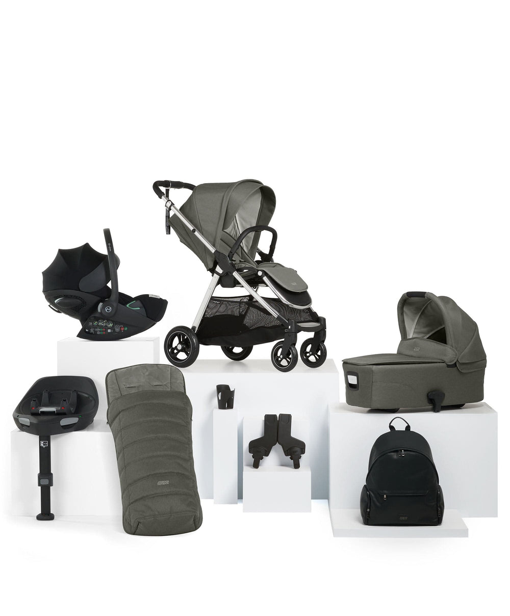 Mamas &amp; Papas Pushchairs Flip XT³ Pushchair Bundle with Maxi-Cosi Pebble 360 Pro² Car Seat (8 Pieces) - Harbour Grey
