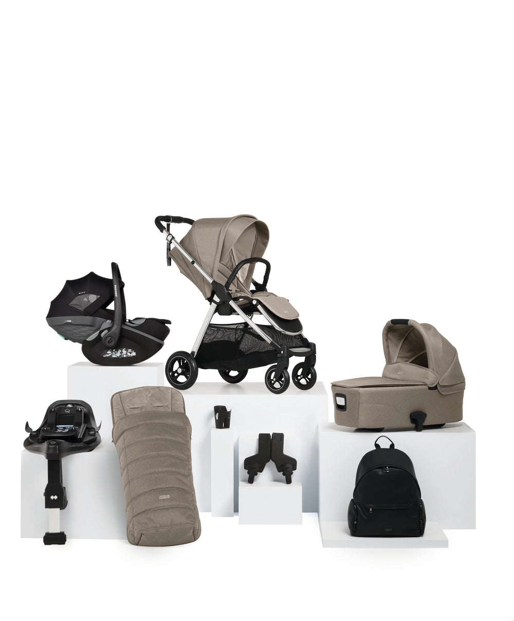 Mamas &amp; Papas Pushchairs Flip XT³ Pushchair Bundle with Maxi-Cosi Pebble Slide Pro Car Seat &amp; Base (8 Pieces) - Fawn