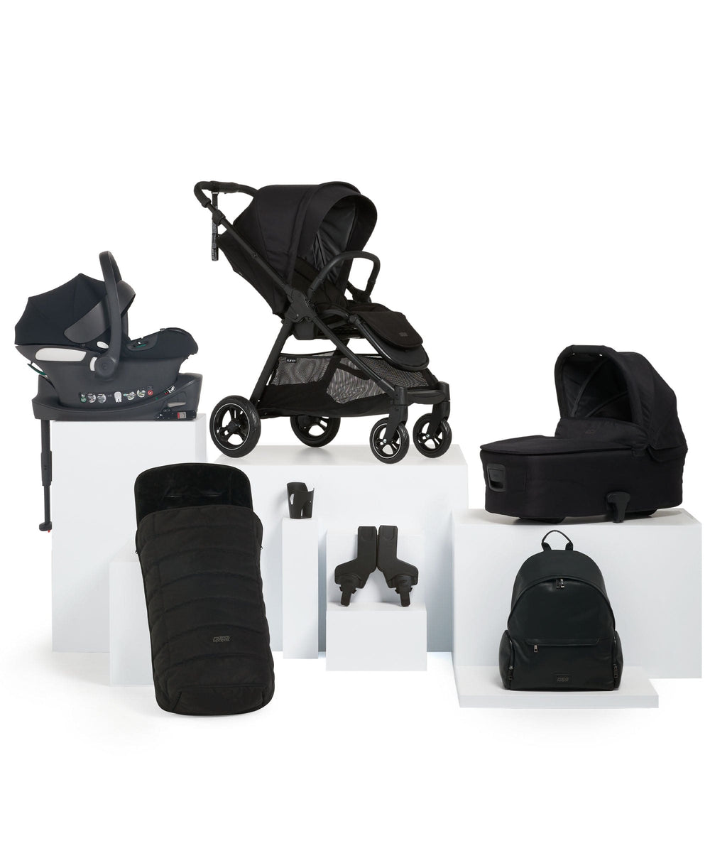Mamas &amp; Papas Pushchairs Flip XT³ Pushchair Complete Bundle with Cybex Aton B2 i-Size Car Seat &amp; Base (7 Pieces) - Ink
