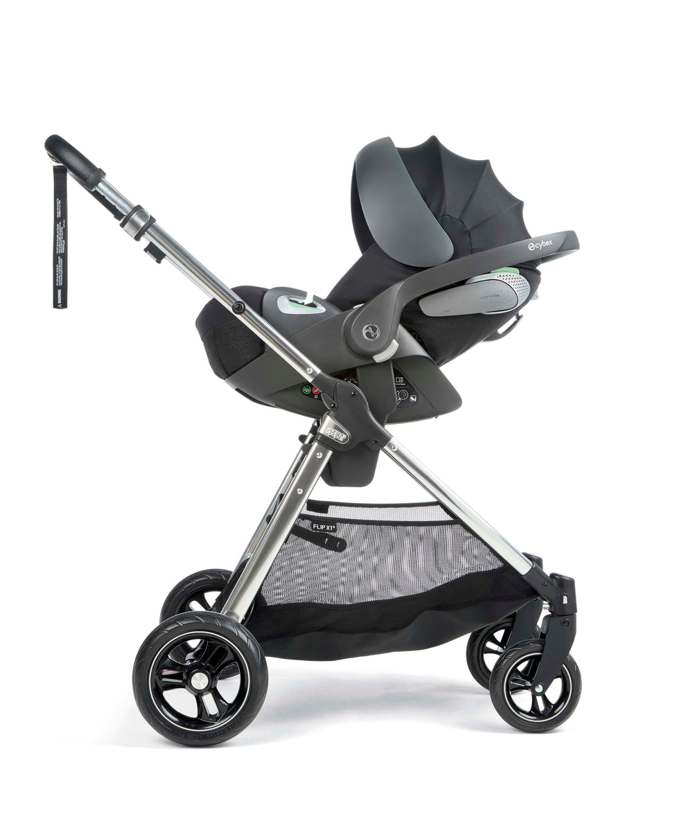 Mamas &amp; Papas Pushchairs Flip XT³ Pushchair Complete Bundle with Cybex Aton B2 i-Size Car Seat &amp; Base (7 Pieces) – Stone