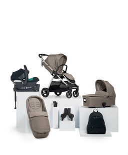Mamas & Papas Pushchairs Flip XT³ Pushchair Complete Bundle with Cybex Aton B2 i-Size Car Seat & Base (7 Pieces) – Stone