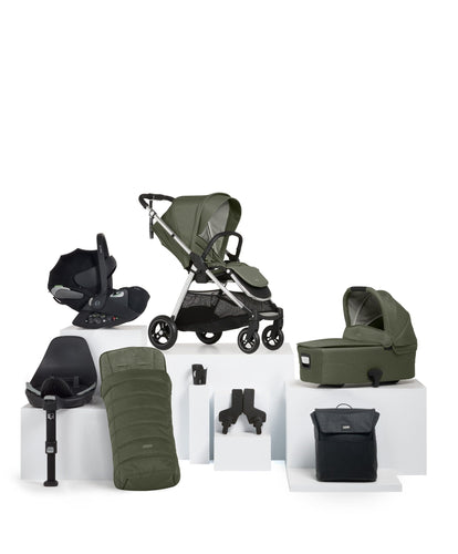 Mamas & Papas Pushchairs Flip XT³ Pushchair Complete Bundle with Cybex Cloud T Car Seat & Base (8 Pieces) – Juniper