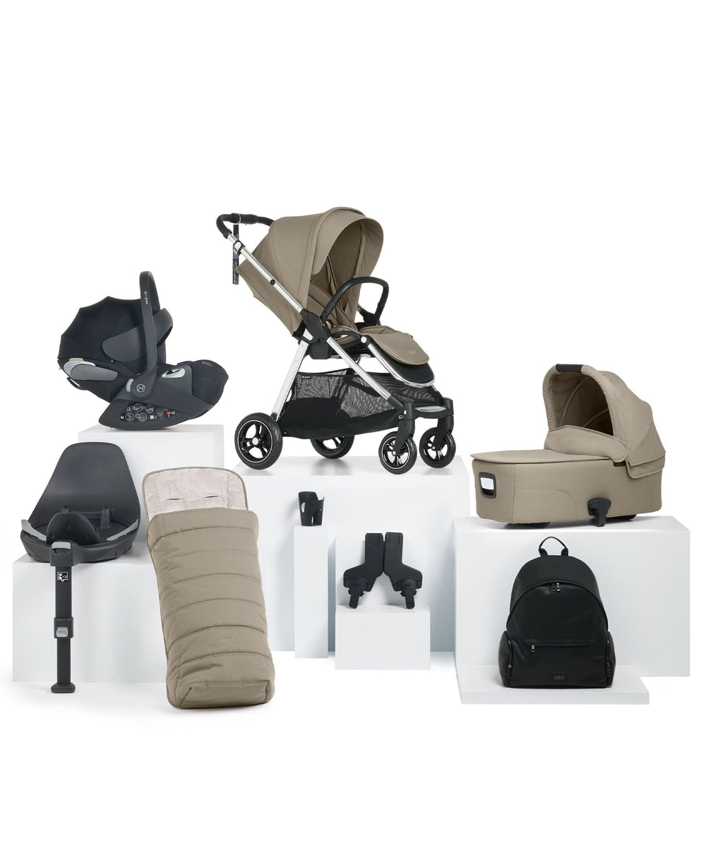 Mamas &amp; Papas Pushchairs Flip XT³ Pushchair Complete Bundle with Cybex Cloud T Car Seat &amp; Base (8 Pieces) – Sage Grey