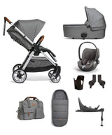 Mamas & Papas Pushchairs FlipXT2 8 Piece Complete Bundle Including Cloud T Car Seat and Base in Fossil Grey