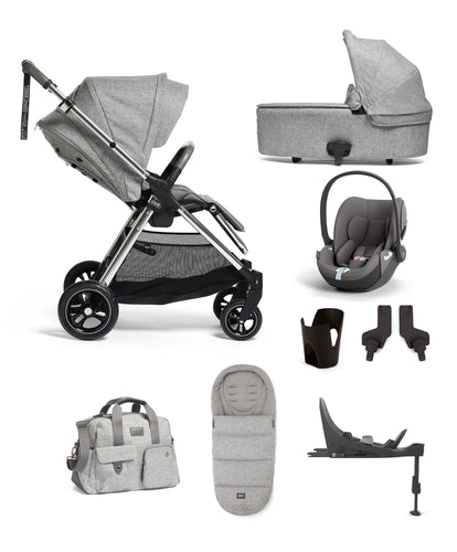 Mamas & Papas Pushchairs FlipXT3 8 Piece Complete Bundle Including Cloud T Car Seat and Base in Skyline Grey