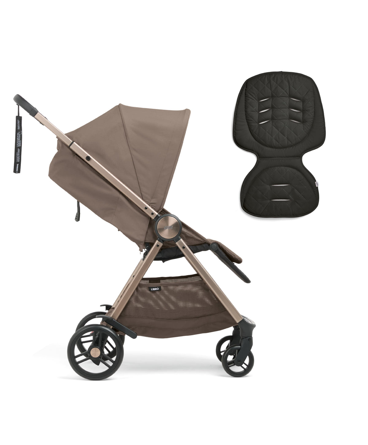 Mamas & Papas Pushchairs Libro Stroller Bundle with Quilted Memory Foam Liner (2 Piece)– Oyster/Graphite