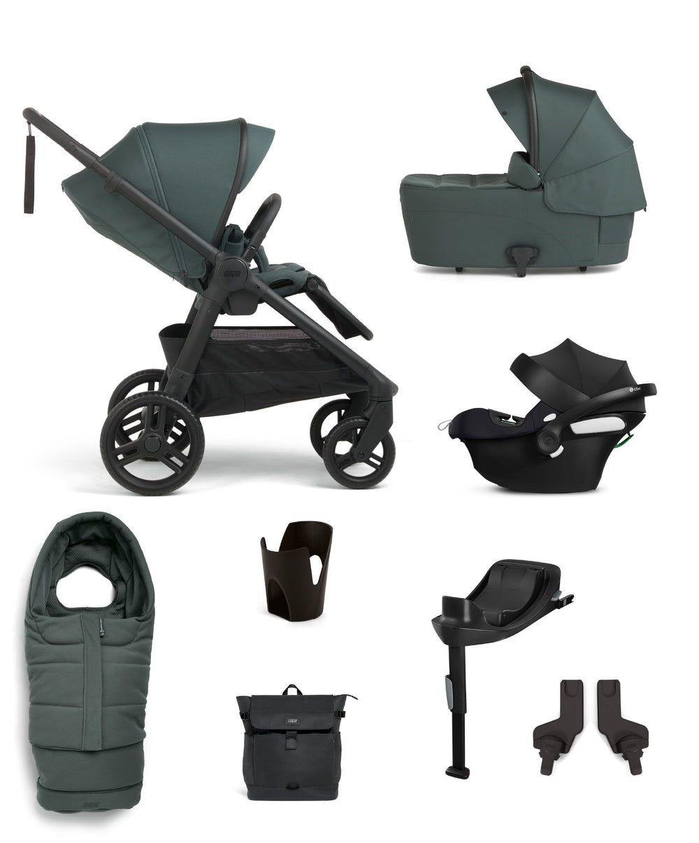 Mamas &amp; Papas Pushchairs Ocarro 2 Complete Pushchair Bundle with Cybex Aton B2 i-Size Baby Car Seat &amp; Base  (8 Pieces) - Teal