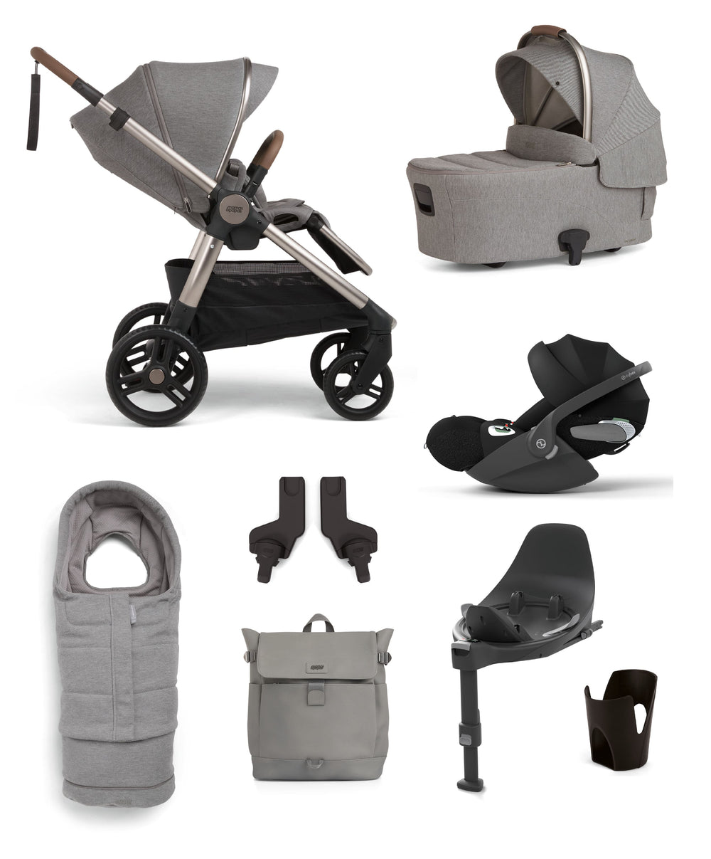 Mamas &amp; Papas Pushchairs Ocarro 2 Complete Pushchair Bundle with Cybex Cloud T Plus i-Size Baby Car Seat (8 Pieces) - Heritage
