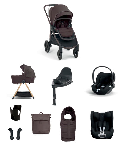 Mamas & Papas Pushchairs Ocarro 2 Pushchair Baby to Toddler Travel Bundle with Cybex Cloud T & Cybex Sirona T (10 Pieces) - Americano