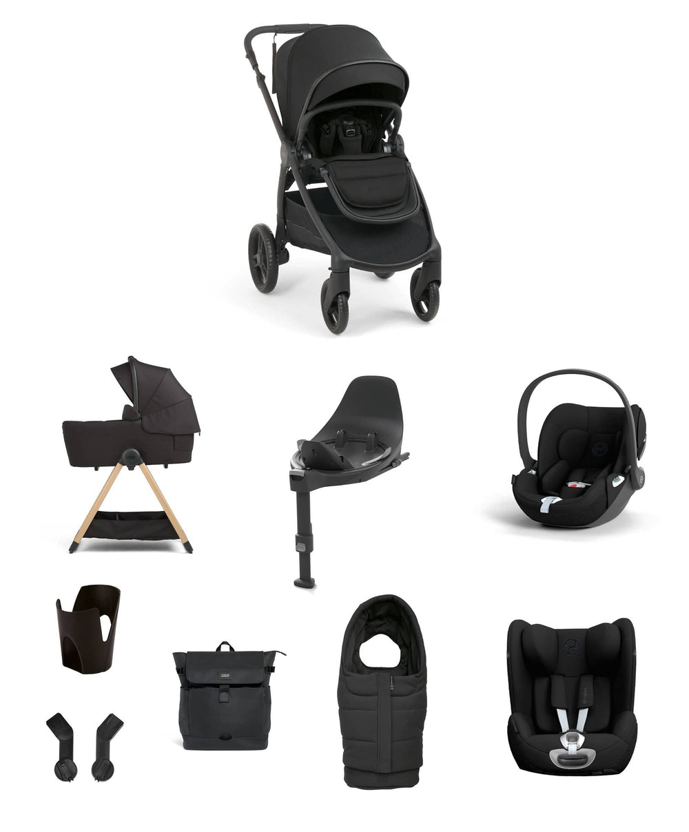 Mamas &amp; Papas Pushchairs Ocarro 2 Pushchair Baby to Toddler Travel Bundle with Cybex Cloud T &amp; Sirona T (10 Pieces) – Eclipse