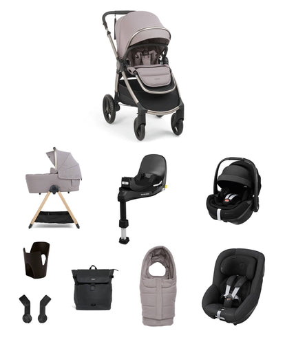 Mamas & Papas Pushchairs Ocarro 2 Pushchair Baby to Toddler Travel Bundle with Cybex Cloud T & Sirona T (10 Pieces) – Moonstone Grey