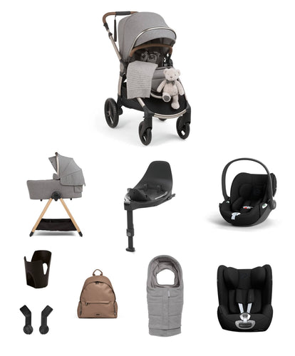 Mamas & Papas Pushchairs Ocarro 2 Pushchair Baby to Toddler Travel Bundle with Cybex Cloud T & Sirona T (12 Pieces) – Heritage