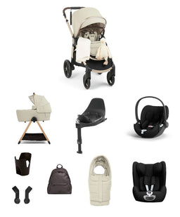 Mamas & Papas Pushchairs Ocarro 2 Pushchair Baby to Toddler Travel Bundle with Cybex Cloud T & Sirona T (12 Pieces) – Shell