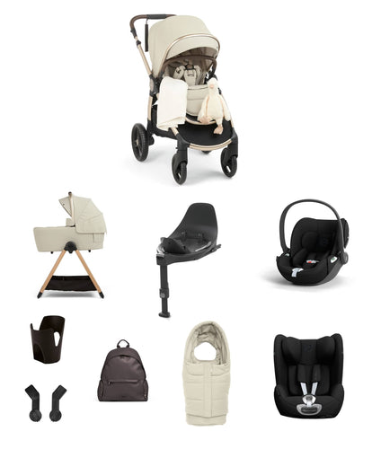 Mamas & Papas Pushchairs Ocarro 2 Pushchair Baby to Toddler Travel Bundle with Cybex Cloud T & Sirona T (12 Pieces) – Shell