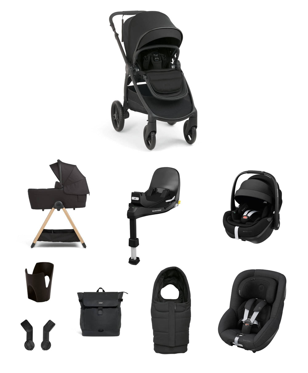 Mamas &amp; Papas Pushchairs Ocarro 2 Pushchair Baby to Toddler Travel Bundle with Maxi-Cosi Pebble 360 Pro2 &amp; Pearl 360 Pro (10 Pieces) – Eclipse
