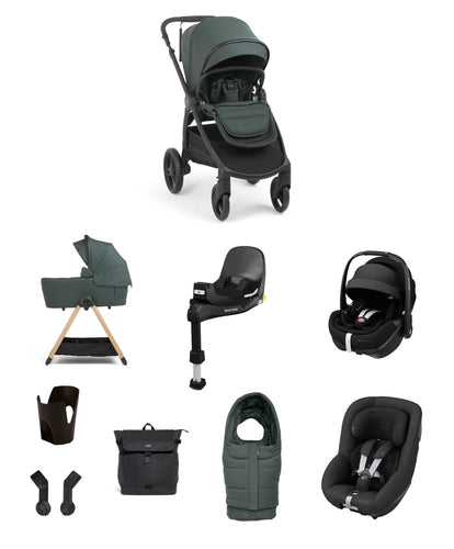 Mamas & Papas Pushchairs Ocarro 2 Pushchair Baby to Toddler Travel Bundle with Maxi-Cosi Pebble 360 Pro2 & Pearl 360 Pro (10 Pieces) – Teal