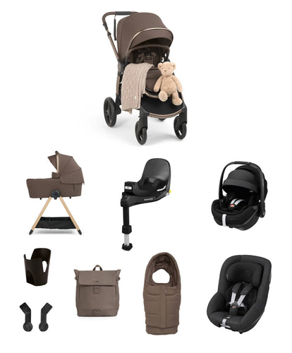 Mamas & Papas Pushchairs Ocarro 2 Pushchair Baby to Toddler Travel Bundle with Maxi-Cosi Pebble 360 Pro2 & Pearl 360 Pro (12 Pieces) –  Crema