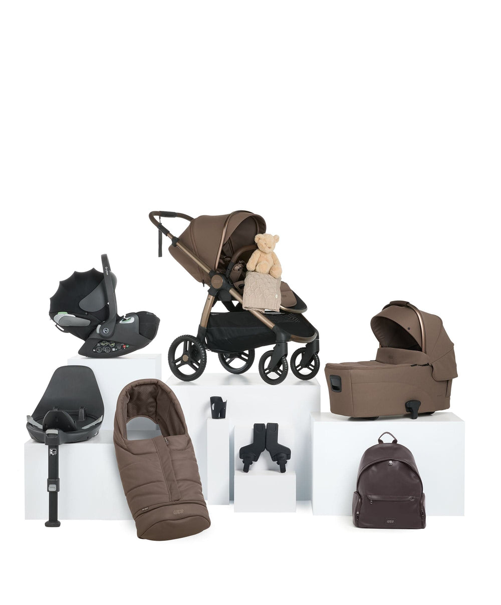 Mamas &amp; Papas Pushchairs Ocarro 2 Pushchair Bundle With Cybex Cloud T i-Size Rotating Baby Car Seat &amp; Base (10 Pieces) - Crema