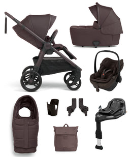 Mamas & Papas Pushchairs Ocarro 2 Pushchair Bundle with Maxi-Cosi Pebble Slide Pro Car Seat & Base (8 Pieces) - Americano/Espresso Brown