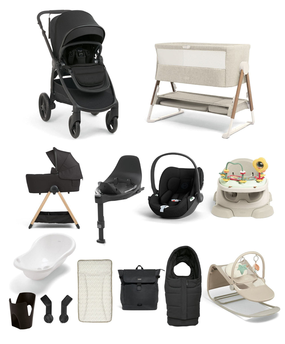 Mamas &amp; Papas Pushchairs Ocarro 2 Pushchair Ultimate Newborn Bundle with Cybex Cloud T i-Size Rotating Baby Car Seat &amp; Base (16 Pieces) - Eclipse