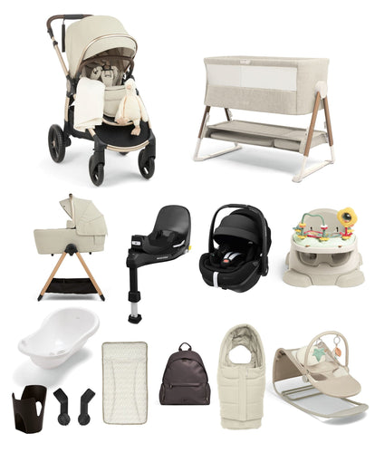 Mamas & Papas Pushchairs Ocarro 2 Pushchair Ultimate Newborn Bundle With Maxi-Cosi Pebble 360 Pro² Car Seat (16 Pieces) – Shell