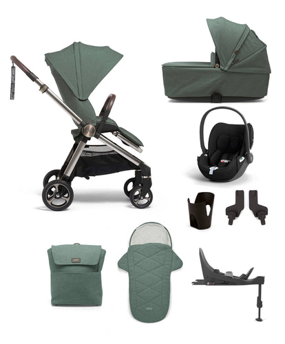 Mamas & Papas Pushchairs Strada 8 Piece Complete Bundle Including Cloud T Car Seat and Base in Ivy