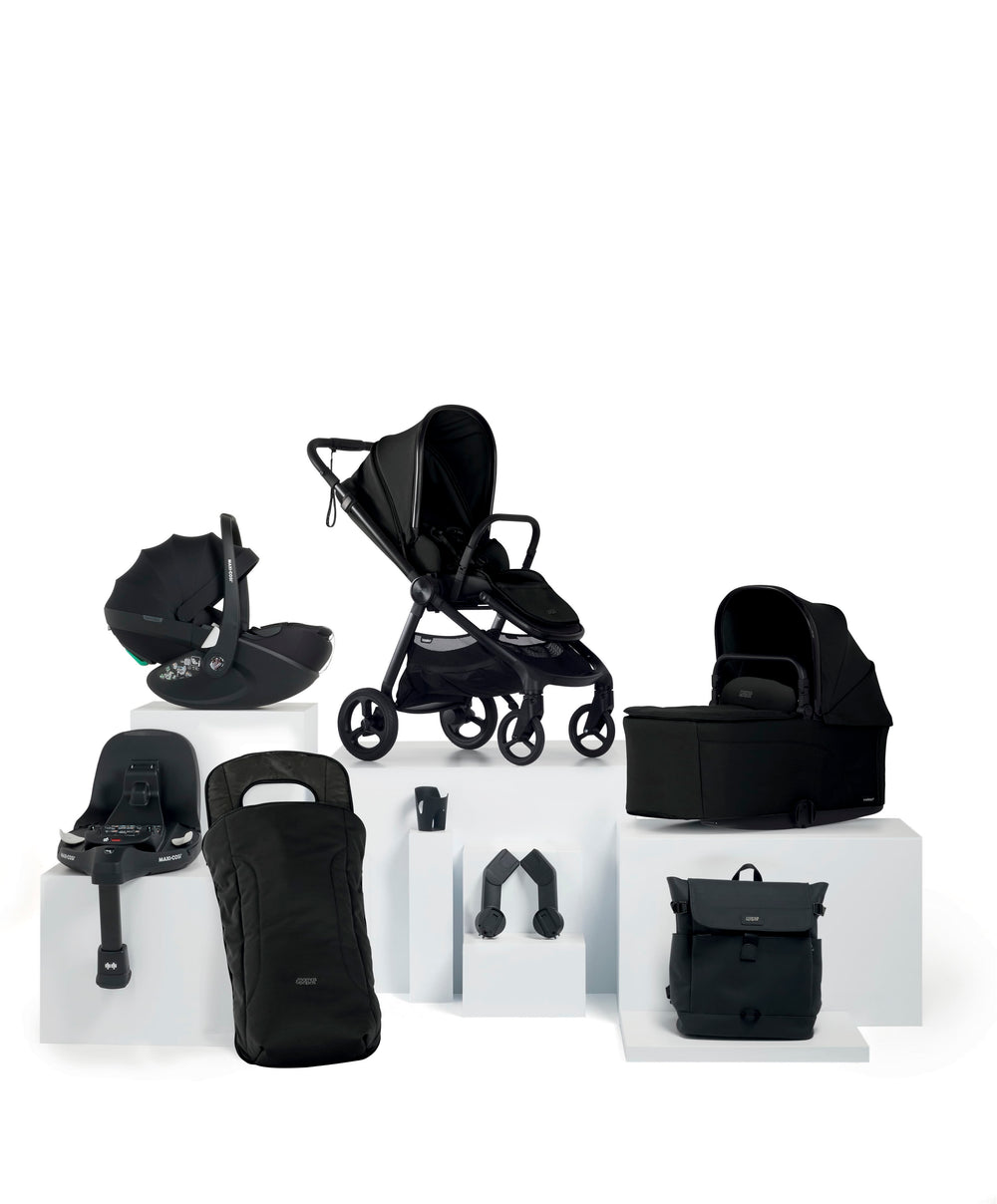 Mamas &amp; Papas Pushchairs Vardo Complete Pushchair Bundle with Maxi-Cosi Pebble 360 Pro² Car Seat &amp; Base (8 Pieces) - Noir