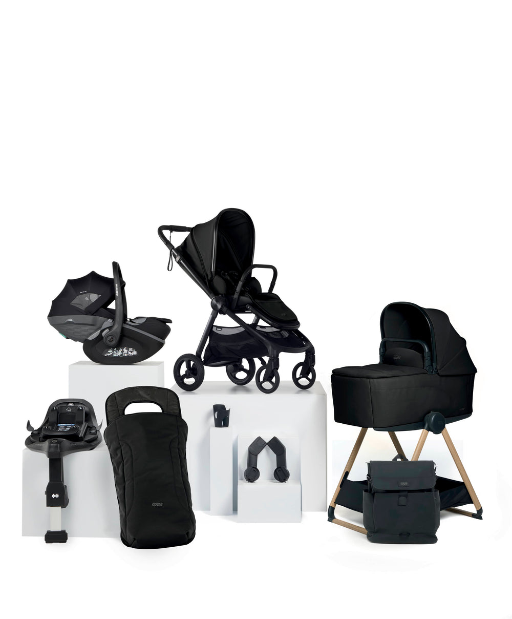 Mamas &amp; Papas Pushchairs Vardo Complete Pushchair Bundle with Maxi-Cosi Pebble Slide Pro Car Seat &amp; Base (9 Pieces) - Noir