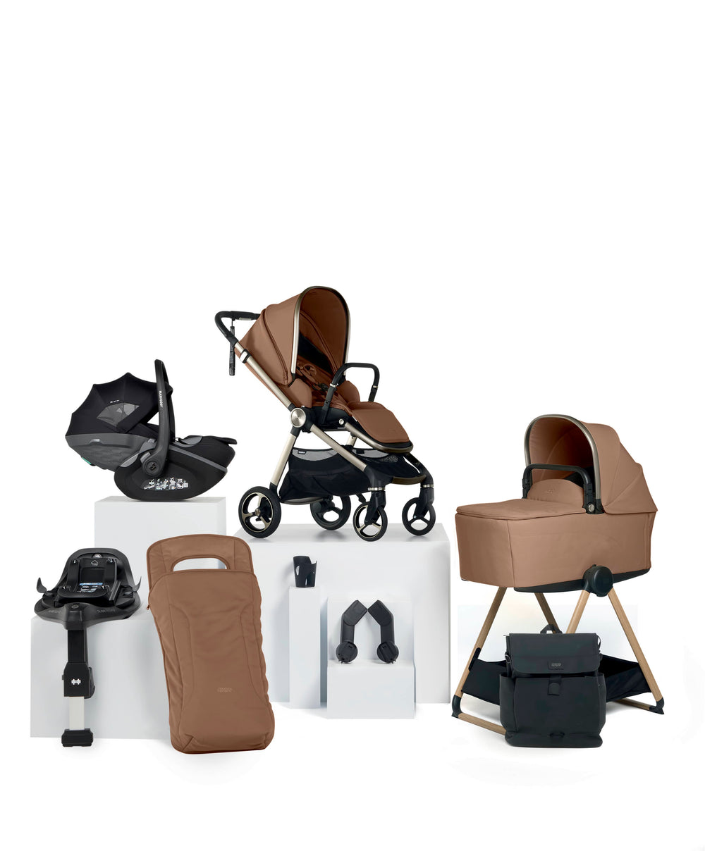 Mamas &amp; Papas Pushchairs Vardo Complete Pushchair Bundle with Maxi-Cosi Pebble Slide Pro Car Seat &amp; Base (9 Pieces) - Nutmeg