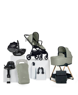 Mamas & Papas Pushchairs Vardo Complete Pushchair Bundle with Maxi-Cosi Pebble Slide Pro Car Seat & Base (9 Pieces) - Sage