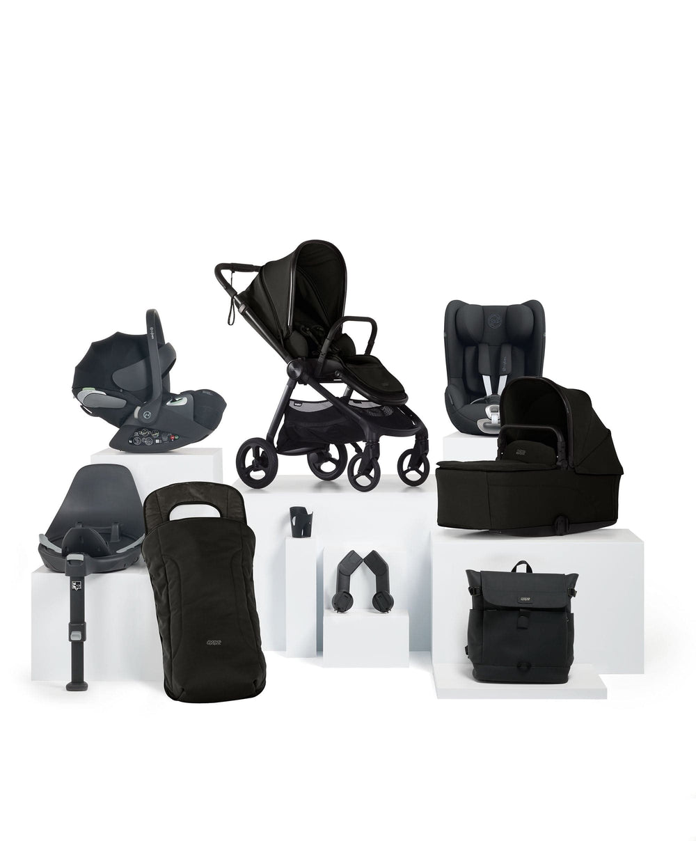 Mamas &amp; Papas Pushchairs Vardo Pushchair Baby to Toddler Travel Bundle with Cybex Cloud T &amp; Sirona T (9 Pieces) - Noir