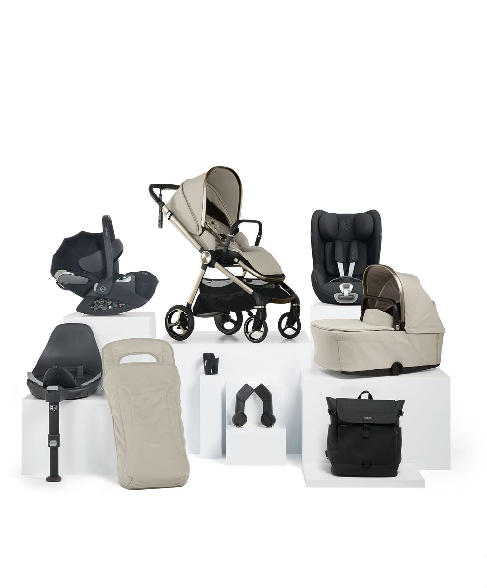 Mamas &amp; Papas Pushchairs Vardo Pushchair Baby to Toddler Travel Bundle with Cybex Cloud T &amp; Sirona T (9 Pieces) - Shell