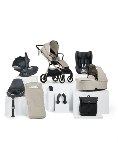 Mamas & Papas Pushchairs Vardo Pushchair Baby to Toddler Travel Bundle with Cybex Cloud T & Sirona T (9 Pieces) - Shell