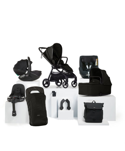 Mamas & Papas Pushchairs Vardo Pushchair Baby to Toddler Travel Bundle with Maxi-Cosi Pebble 360 Pro2 & Pearl 360 Pro (9 Pieces) - Noir