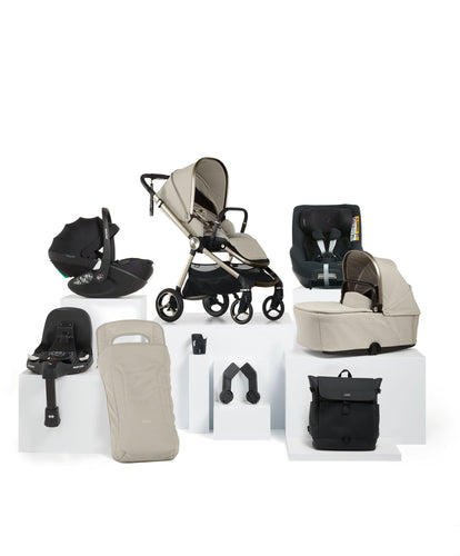Mamas & Papas Pushchairs Vardo Pushchair Baby to Toddler Travel Bundle with Maxi-Cosi Pebble 360 Pro2 & Pearl 360 Pro (9 Pieces) - Shell