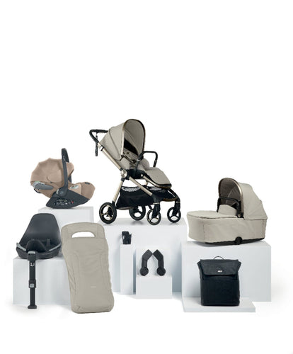 Mamas & Papas Pushchairs Vardo Pushchair Bundle with Cybex Cloud T Car Seat (8 Pieces) - Shell/Cosy Beige