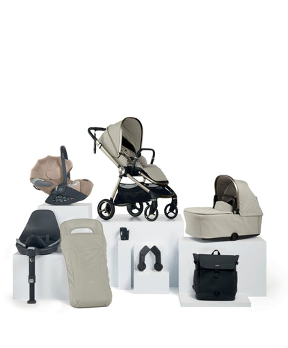 Mamas & Papas Pushchairs Vardo Pushchair Bundle with Cybex Cloud T Car Seat (8 Pieces) - Shell/Cosy Beige