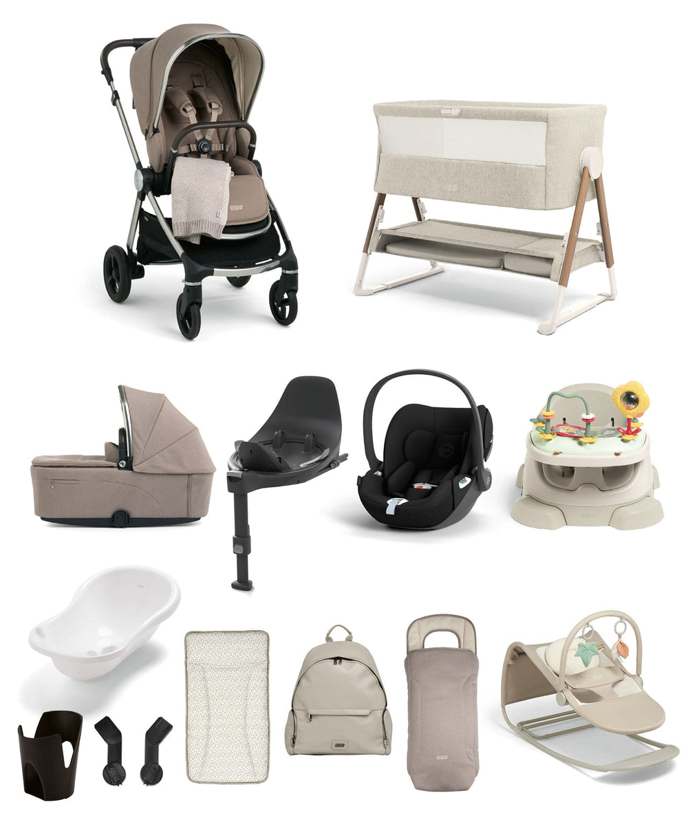 Mamas &amp; Papas Pushchairs Vardo Pushchair Ultimate Newborn Bundle with Cybex Cloud T (14 Pieces) - Heritage