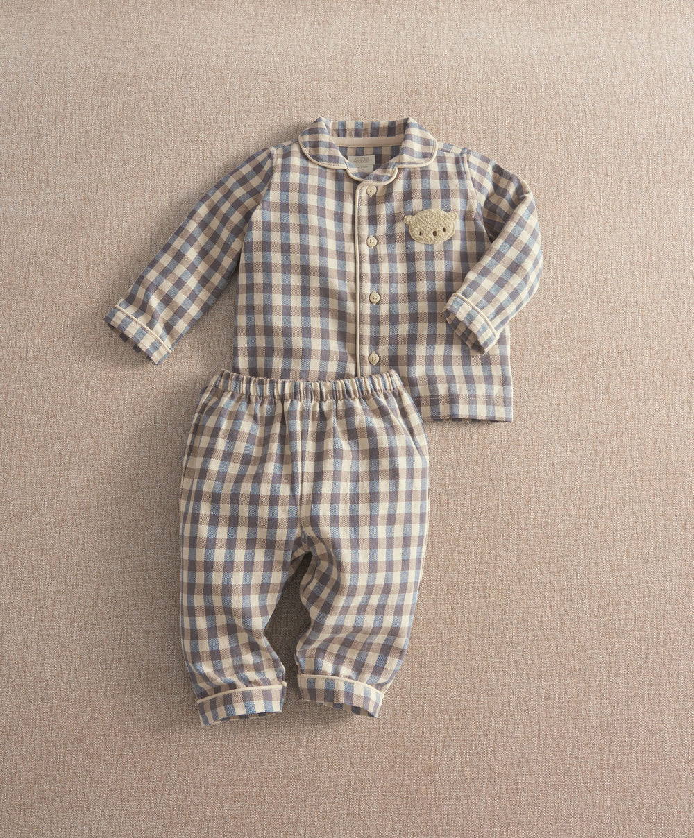 Mamas &amp; Papas Pyjamas &amp; Nightwear Bear Gingham Pyjama Set
