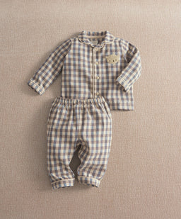 Mamas & Papas Pyjamas & Nightwear Bear Gingham Pyjama Set