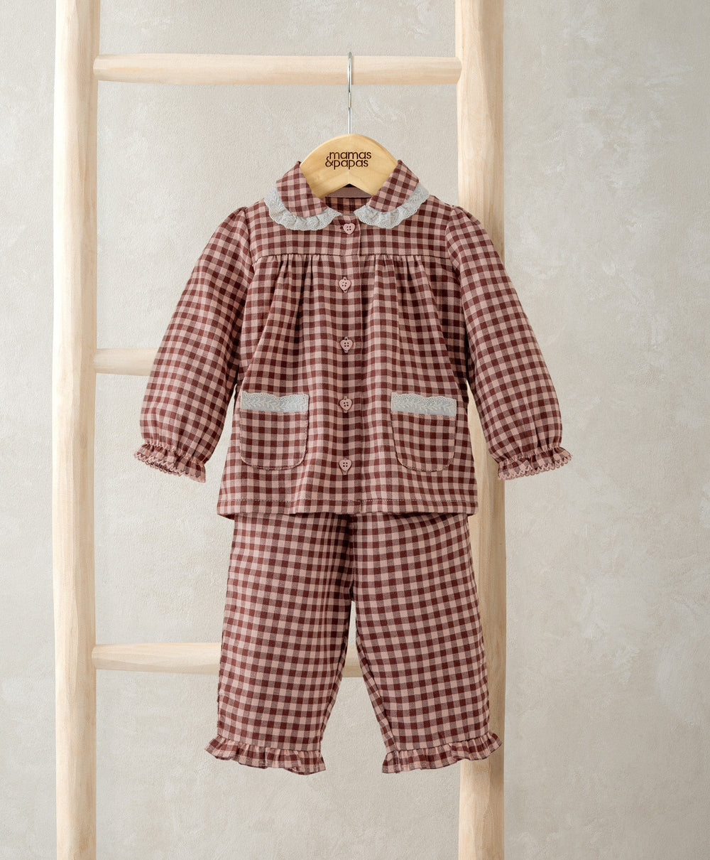 Mamas &amp; Papas Pyjamas &amp; Nightwear Burgundy Gingham Pyjamas